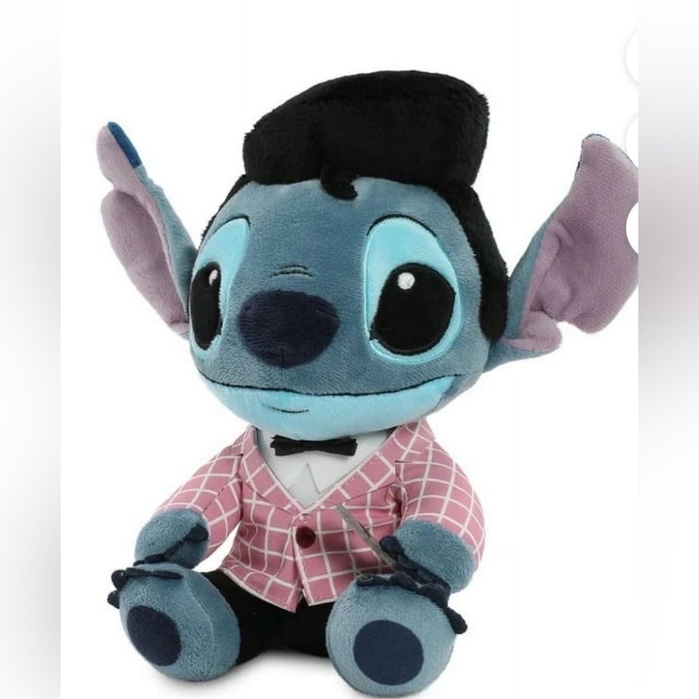 Disney Stitch - Pink-Checkered Elvis Phunny Plush